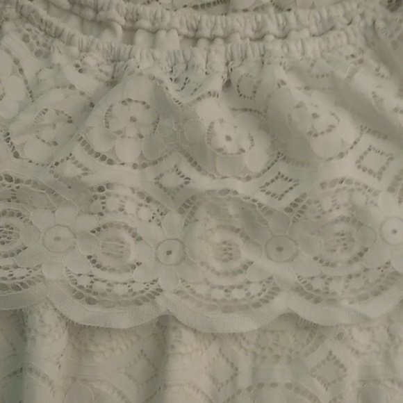 RN STUDIO LACE, ON OR OFF SHOULDER, SCALLOP HEM & RUFFLE TOP DRESS - Picture 10 of 11